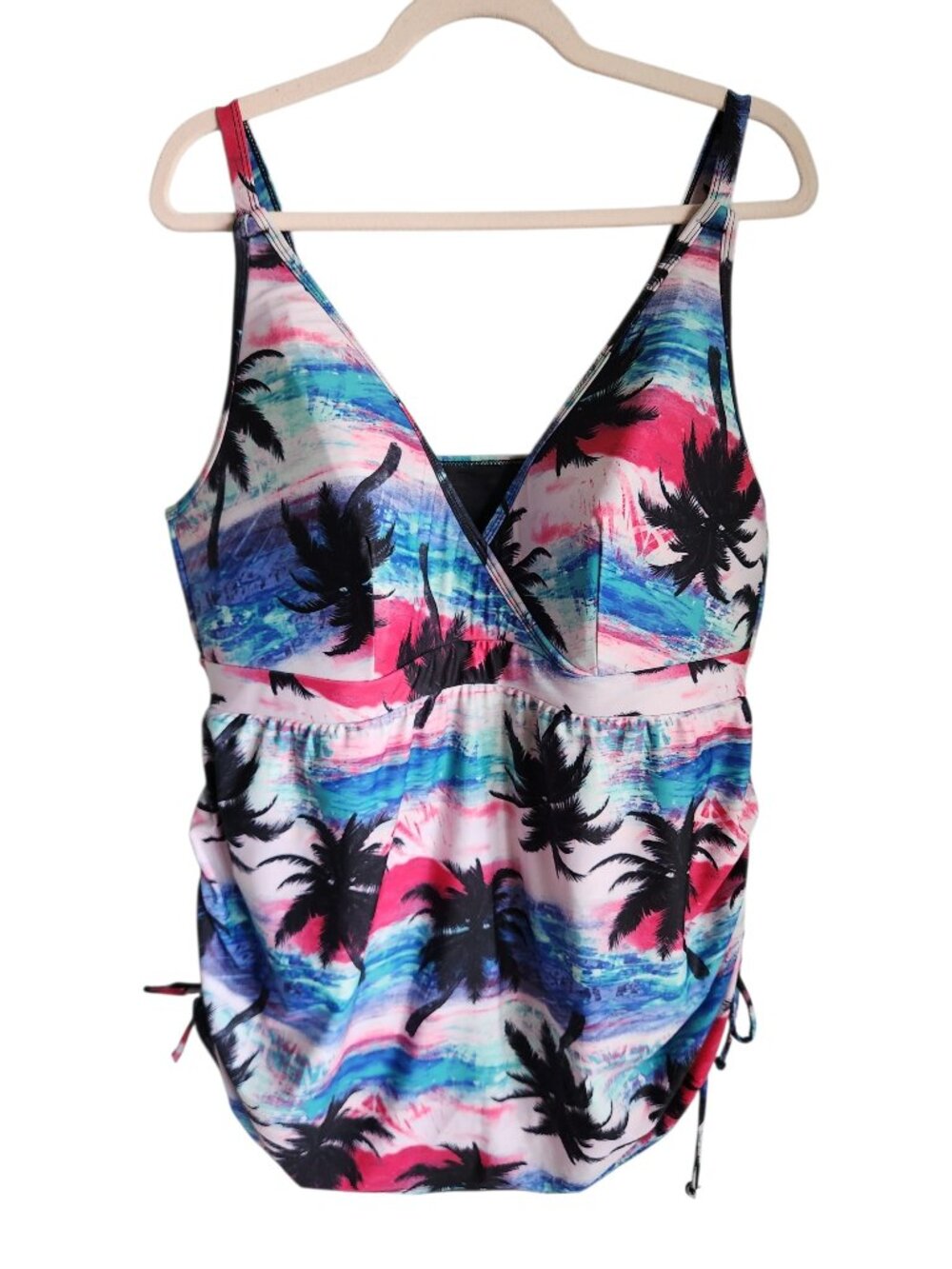 Swim by Cacique One Piece Bathing Suit 22 Women's Blue Swim Dress Swimsuit NEW